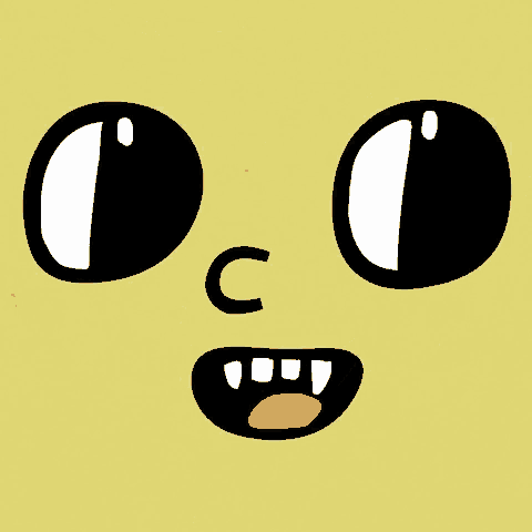 a cartoon face with a tongue sticking out and a smiley face