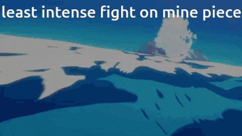 a man is fighting a monster with a sword and the words least intense fight on mine piece above him