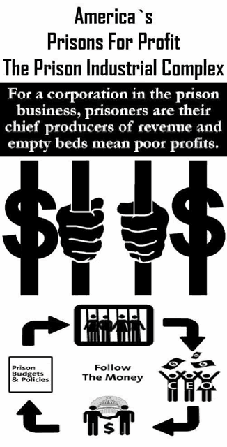 a poster that says america 's prisons for profit