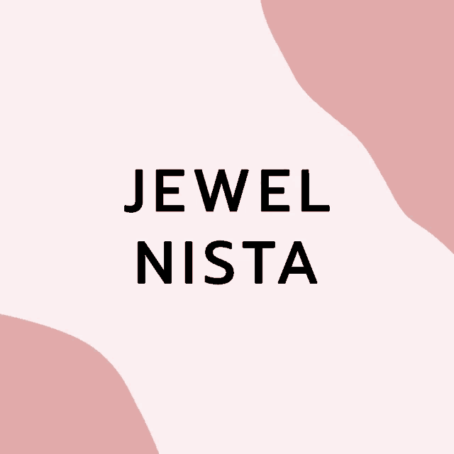 a logo for jewel nista is on a pink and white background