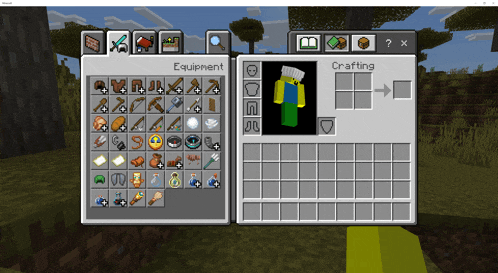 a screenshot of a video game called minecraft with a crafting tab open