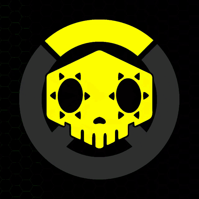 a skull with a yellow circle around it