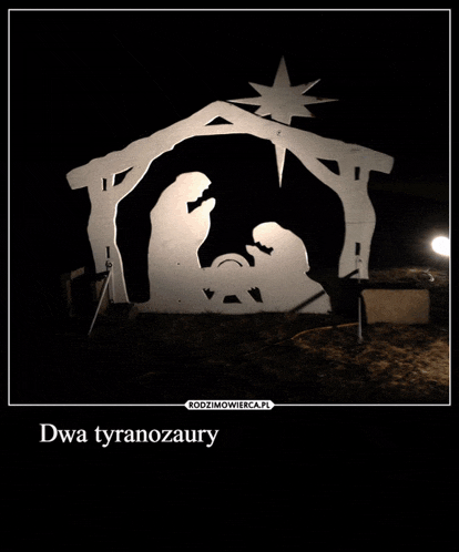 a picture of a nativity scene with a foreign language caption
