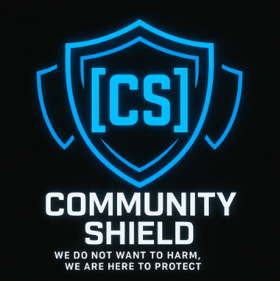a logo for the community shield says we do not want to harm