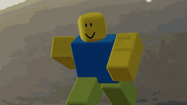 a roblox character with a blue shirt and green legs