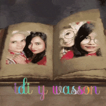 a book is open to a page that says ' lidi y wasson ' on it