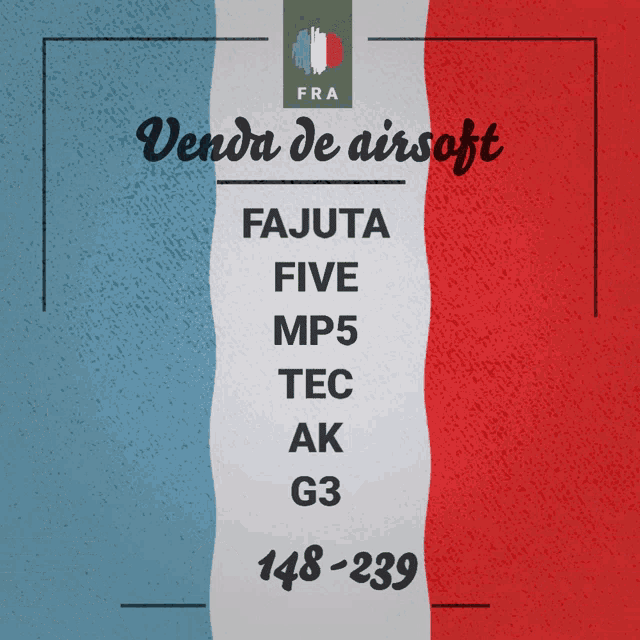 a poster that says venda de airsoft in black