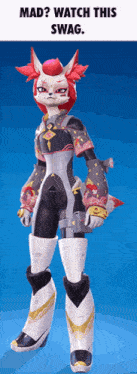 a video game character with the words mad watch this swag
