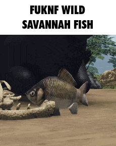 a picture of a fish that says fuknf wild savannah fish on it