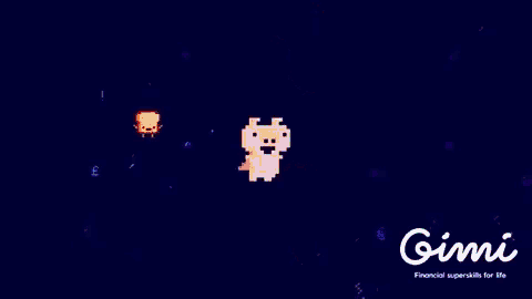 a pixel art drawing of a unicorn and a rainbow with the word game in the bottom right corner