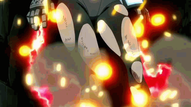 a person 's feet are surrounded by a red and yellow glow