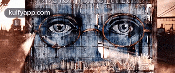 a painting of a man 's face with glasses and the words kulfyapp.com on the bottom right