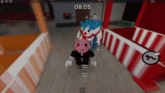 a screenshot of a video game shows a time of 8:05