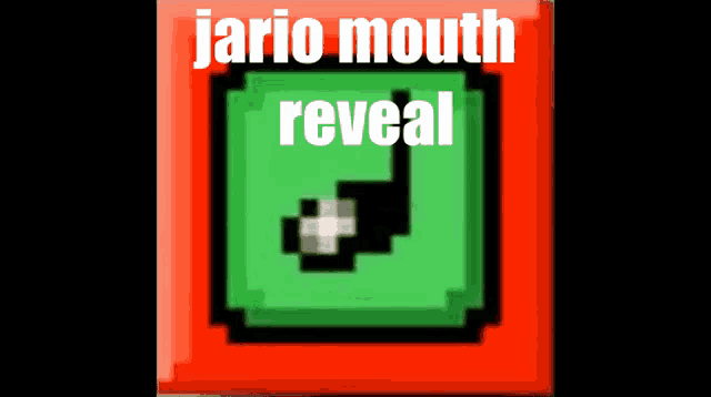 a green and red item with the words jario mouth reveal