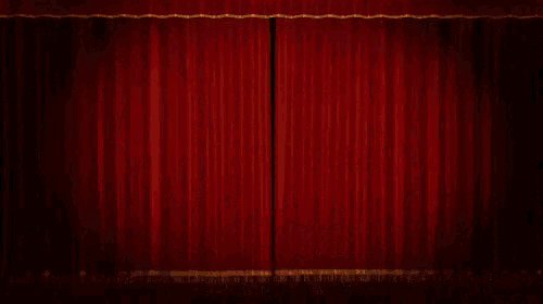 a red curtain is behind a sign that says drama rama sa hapon