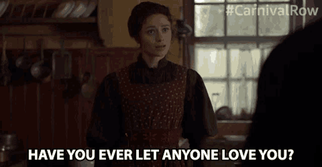 a woman says have you ever let anyone love you in a kitchen