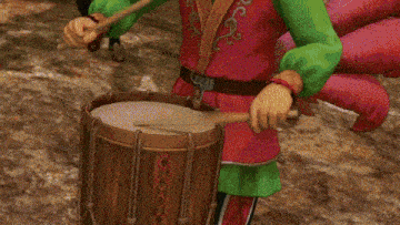 a close up of a cartoon character 's face with a red shirt on