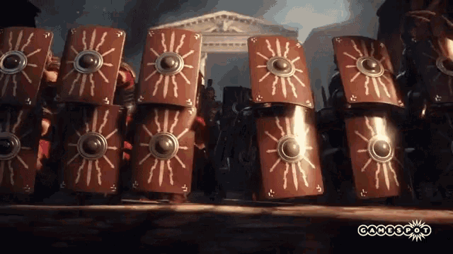 a row of shields with the word cascoon on the bottom left