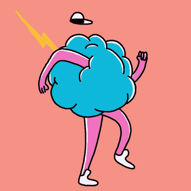 a cartoon drawing of a person with cotton candy on their head