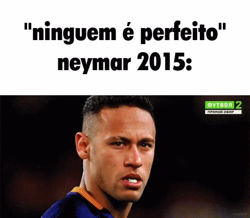 a picture of a soccer player with the words " ninguem e perfeito " on top