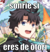 a picture of a boy with the words sonrie si eres de otori on the bottom