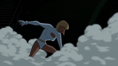 a cartoon of two women fighting each other in a cloud of smoke