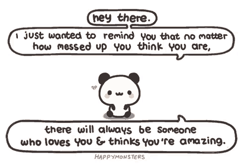 a cartoon of a panda bear with a quote from happymonsters