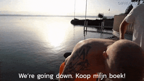 a man with a tattoo on his arm says we 're going down