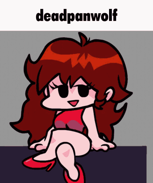 a cartoon of a girl with the name deadpanwolf on the bottom