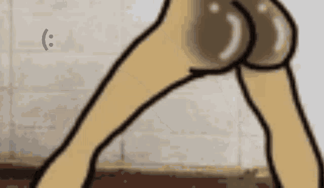 a cartoon drawing of a woman 's butt with a smiley face on it .