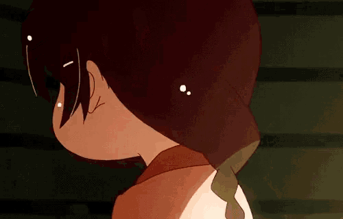 a close up of a cartoon character making a face .