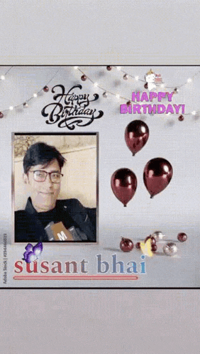 a happy birthday greeting card with a picture of a man