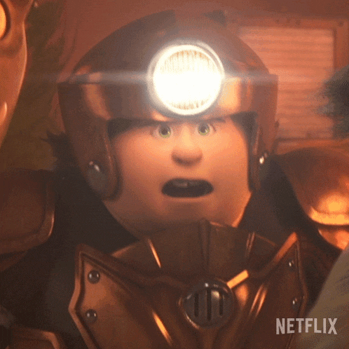a close up of a cartoon character with a netflix logo in the background
