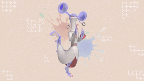 a cartoon drawing of a person with horns holding a bottle