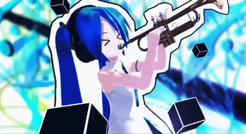 Hatsune Miku Trumpet GIF - Hatsune Miku Trumpet Doot GIFs