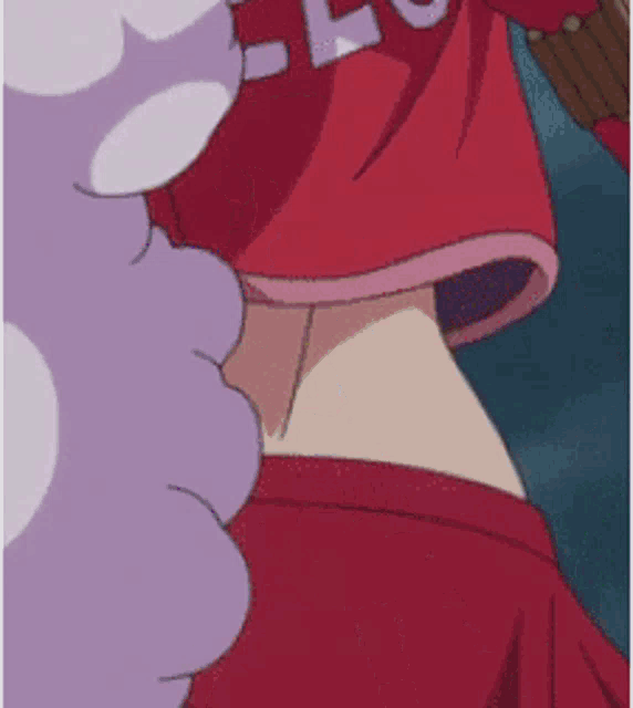 a close up of a person wearing a red jacket with the word lol on the back