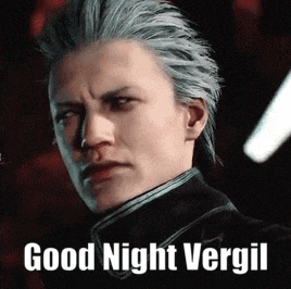 vergil from devil may cry 5 is looking at the camera with a serious expression on his face .
