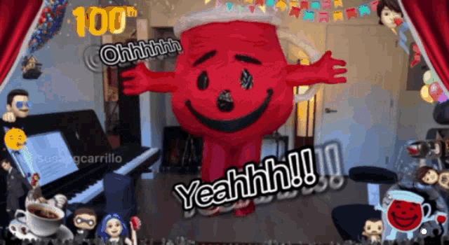 a cartoon of a kid 's kettle says yeahhh