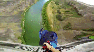 From Bridge To Boat. Wut GIF - Jump Gliding Perfect Landing GIFs