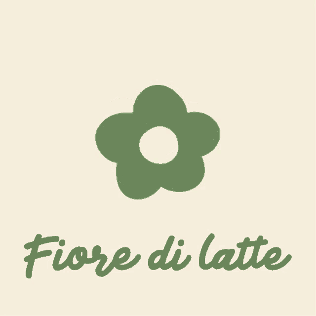 a logo for fiore di latte has a green flower on a white background