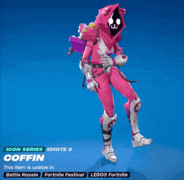 a video game character is called coffin and has a teddy bear head