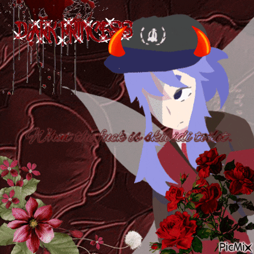 a picture of a fairy with flowers and the words dark princess