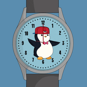a watch with a penguin wearing a red hat