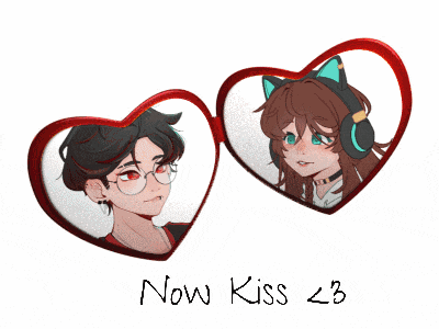 a picture of a boy and a girl with the words now kiss 23