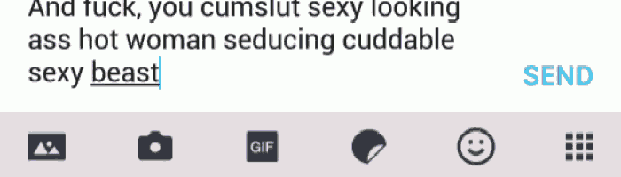 a screenshot of a text message that says sexy beast
