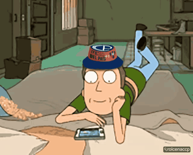 a cartoon of a man laying on the floor wearing a hat that says toronto delpas