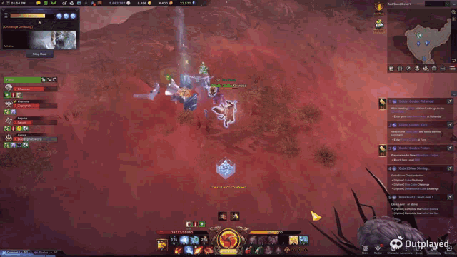 a screenshot of a video game with the word outplayed on the bottom