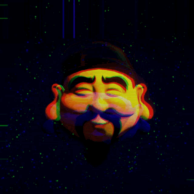 a computer generated image of a green and blue object
