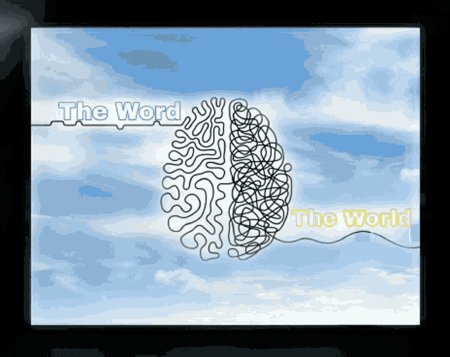 a drawing of a brain with the words the word and the world