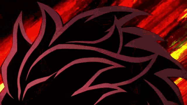 a cartoon drawing of a flower with red and yellow flames